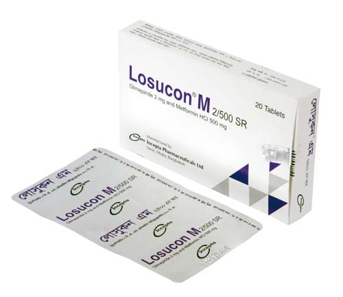 Losucon M (Glimepiride & Metformin Hydrochloride) 2/500SR