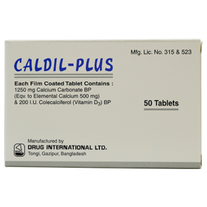 Caldil Plus (Calcium Carbonate & Vitamin D3) 1250mg