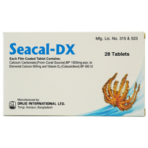 Seacal-DX (Calcium Carbonate + Vitamin D3) 600mg+400UI